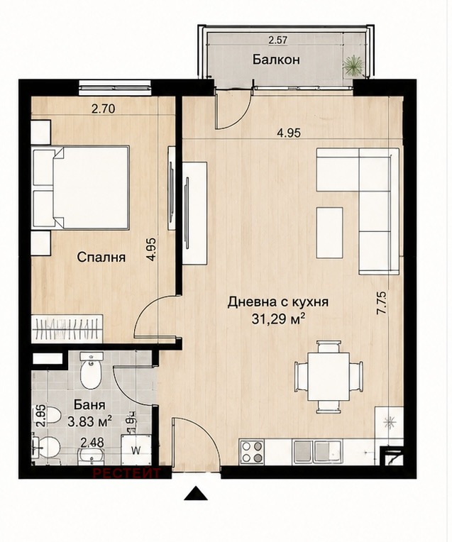 Продава 2-стаен град София , Малинова долина , 37 кв.м | 34903041 — Imoti.com Продава 2-стаен град София , Малинова долина , 37 кв.м | 34903041