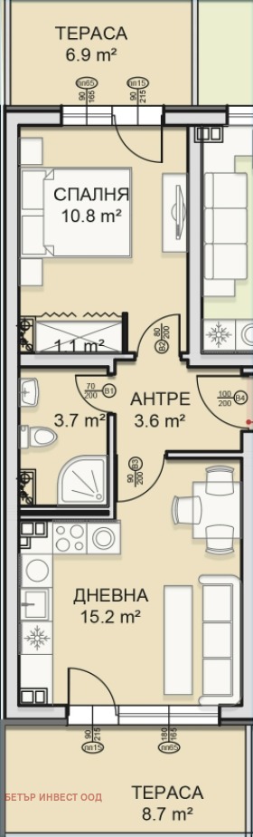2-СТАЕН, 65 m2 - Holmes.bg 2-СТАЕН, 65 m2