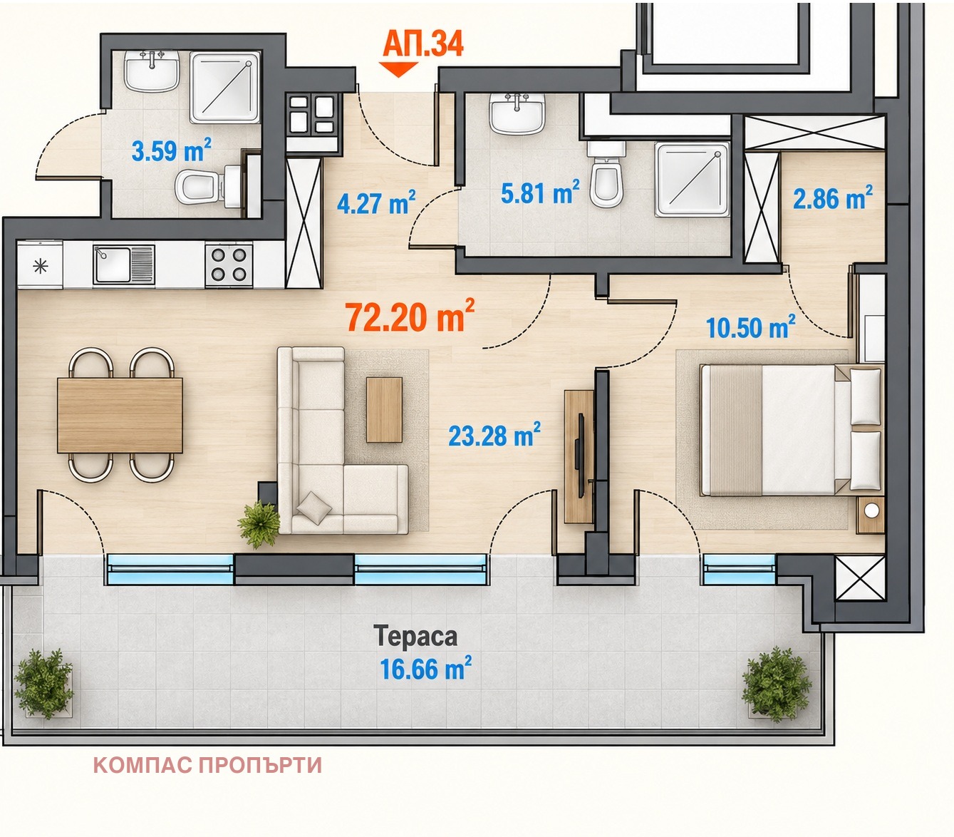Продава 2-стаен град София , Зона Б-5 , 105 кв.м | 72363134 — Imoti.com Продава 2-стаен град София , Зона Б-5 , 105 кв.м | 72363134