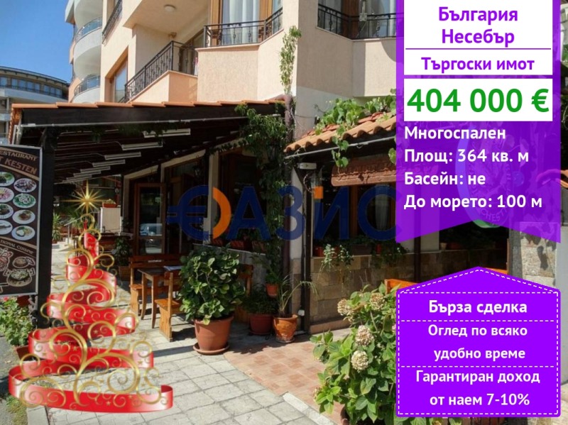 Продава ЗАВЕДЕНИЕ, област Бургас, гр. Несебър • 404000 € / 790155.32 лв. • 49953105 1 — Holmes.bg Продава ЗАВЕДЕНИЕ, област Бургас, гр. Несебър • 404000 € / 790155.32 лв. • 49953105 1