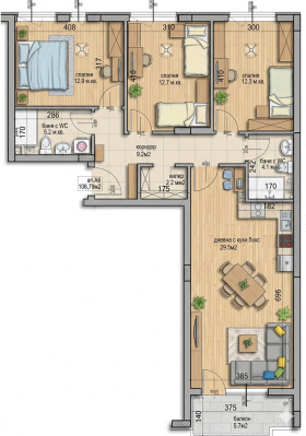 4-СТАЕН, 127 m2 - Holmes.bg 4-СТАЕН, 127 m2