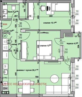 3-СТАЕН, 93 m2 - Holmes.bg 3-СТАЕН, 93 m2
