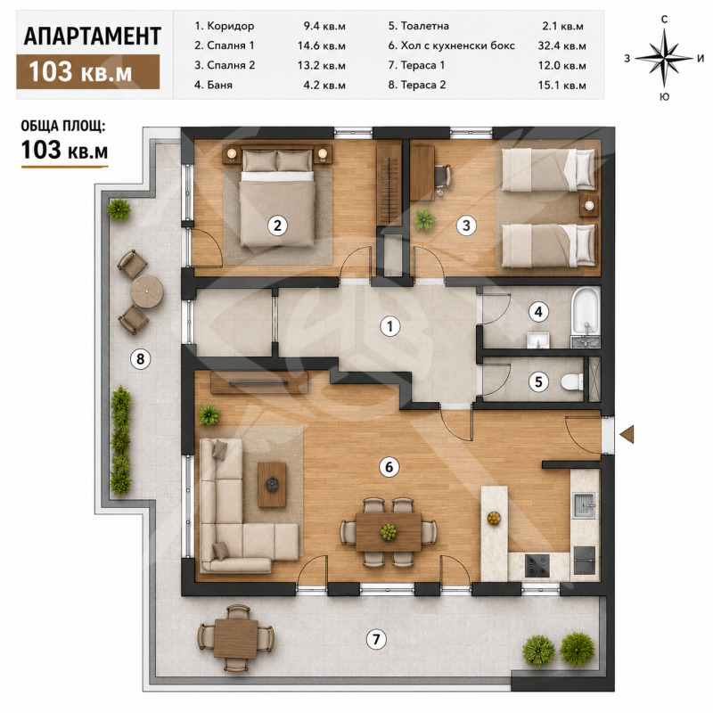 Продава 3-СТАЕН, област Бургас, гр. Айтос • 118450 € / 231668.06 лв. • 45294057 1 — Holmes.bg Продава 3-СТАЕН, област Бургас, гр. Айтос • 118450 € / 231668.06 лв. • 45294057 1