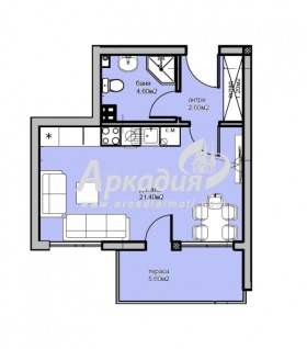 1-СТАЕН, 47 m2 - Holmes.bg 1-СТАЕН, 47 m2