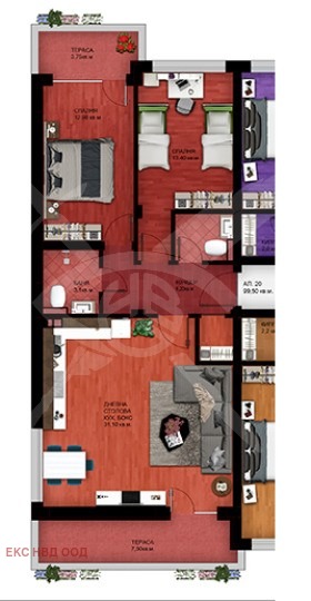 3-СТАЕН, 113 m2 - Holmes.bg 3-СТАЕН, 113 m2