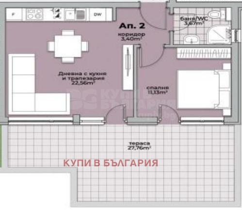 Eladó  1 hálószoba Varna , Briz , 84 négyzetméter | 43615566 - kép [8]