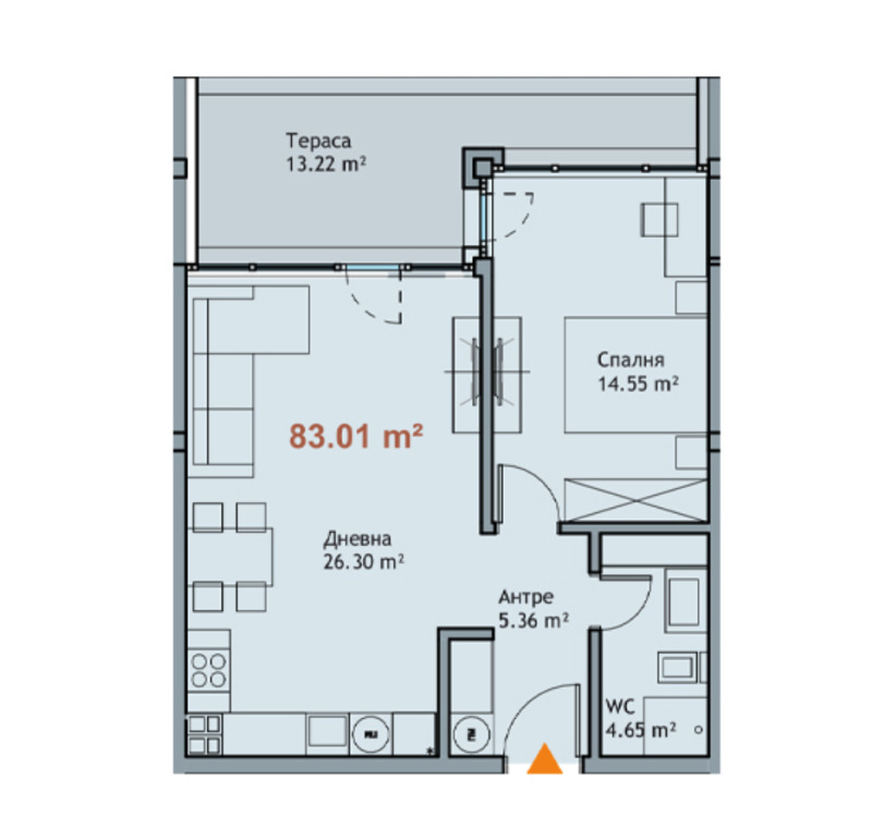 На продаж  1 спальня Варна , к.к. Чайка , 83 кв.м | 60532168 - зображення [2]