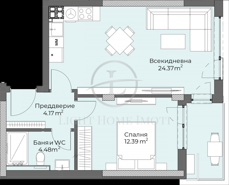 Myytävänä  1 makuuhuone Plovdiv , Hristo Smirnenski , 75 neliömetriä | 77380659 - kuva [3]