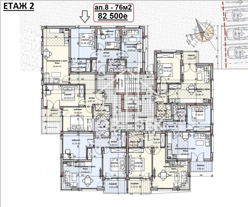 Продаја  2 спаваће собе Варна , Владислав Варненчик 1 , 76 м2 | 58908412 - слика [2]