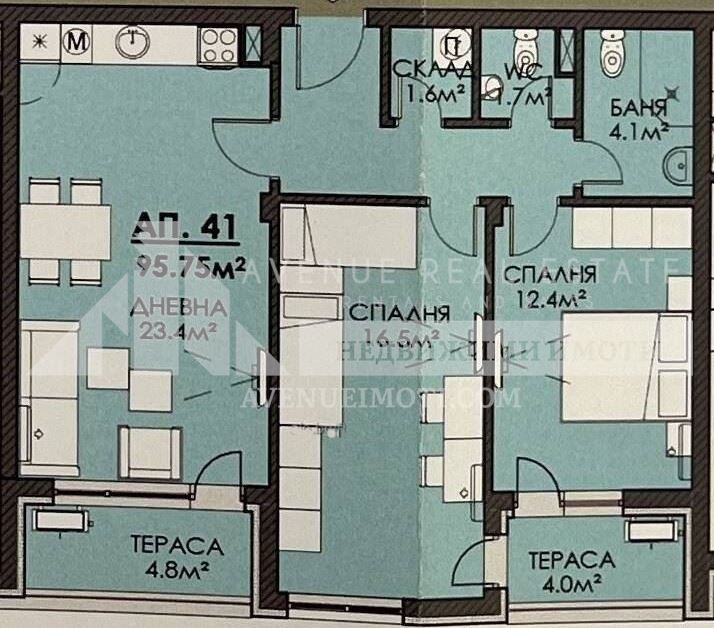 На продаж  2 спальні Бургас , Меден рудник - зона Б , 96 кв.м | 26555266 - зображення [2]