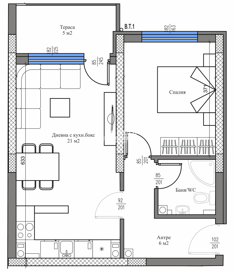 Til salg  1 soveværelse Plovdiv , Trakiya , 65 kvm | 75973073 - billede [4]