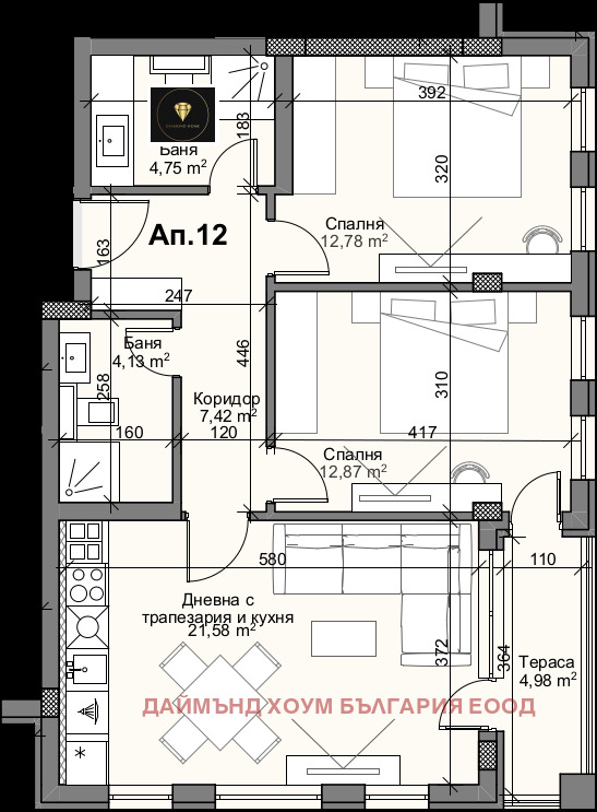 Na prodej  2 ložnice Plovdiv , Karšijaka , 102 m2 | 92963974 - obraz [2]