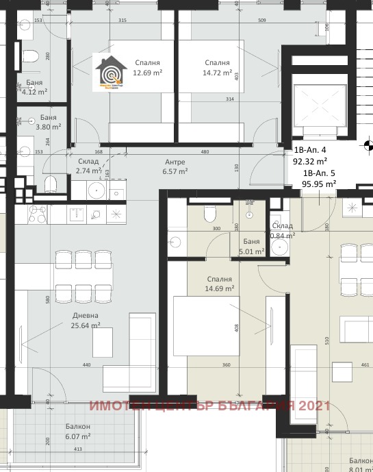 Продаја  2 спаваће собе Софија , Малинова долина , 109 м2 | 27987156