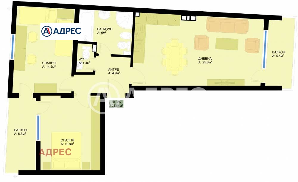 Продава 3-СТАЕН, гр. Варна, Гранд Мол, снимка 2 - Апартаменти - 53897506