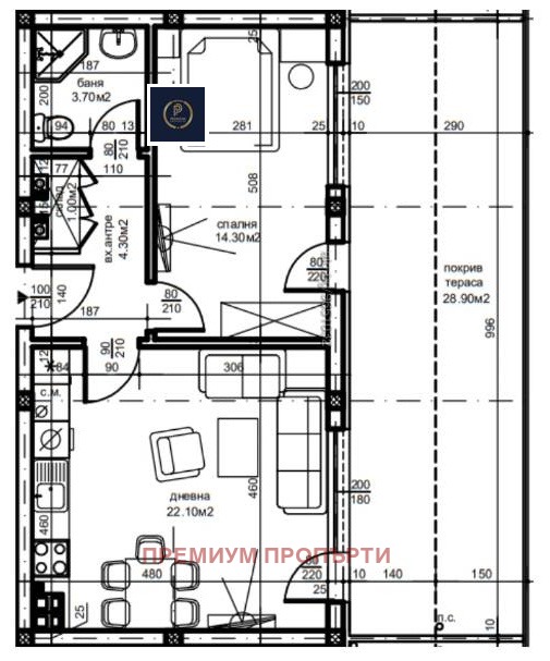 De vânzare  1 dormitor Plovdiv , Iujen , 92 mp | 47827860 - imagine [2]