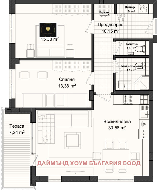 Продава 3-СТАЕН, гр. Пловдив, Гагарин, снимка 2 - Aпартаменти - 48375863