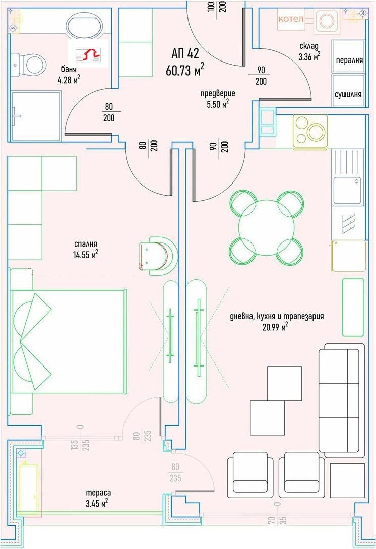 Na prodej  1 ložnice Sofia , Malinova dolina , 73 m2 | 65039362 - obraz [2]
