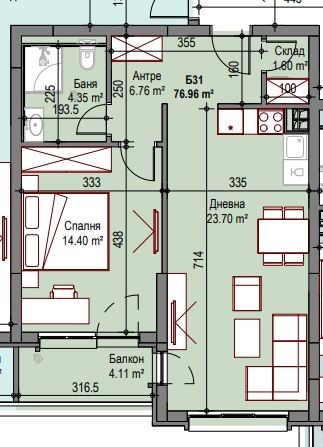 Продава 2-СТАЕН, гр. София, Сухата река, снимка 2 - Aпартаменти - 47350474