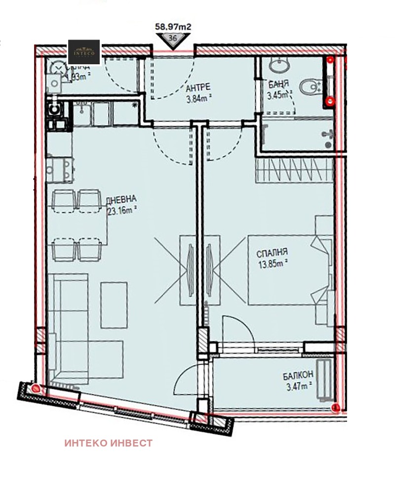 À venda  1 quarto Sofia , Manastirski livadi , 71 m² | 81709972 - imagem [2]