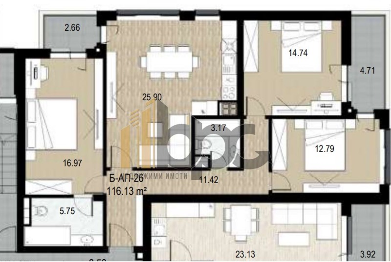 Satılık  3 yatak odası Sofia , Krastova vada , 137 metrekare | 27296473