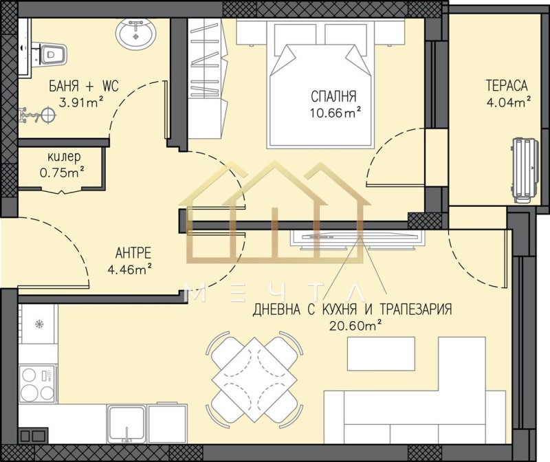 À vendre  1 chambre Plovdiv , Belomorski , 60 m² | 96004099 - image [5]