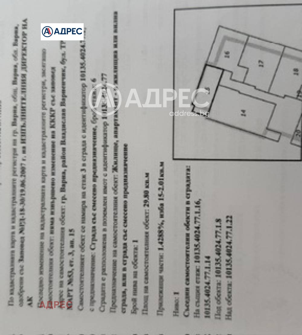 Продава 1-СТАЕН, гр. Варна, Кайсиева градина