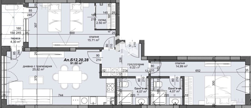 Satılık  2 yatak odası Plovdiv , Trakiya , 108 metrekare | 47025555 - görüntü [2]