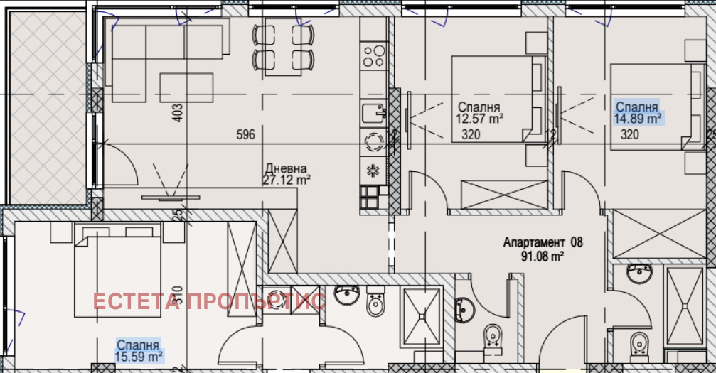 Продава 3-СТАЕН, гр. София, м-т Гърдова глава, снимка 2 - Апартаменти - 52546644