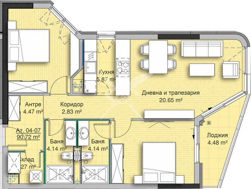 Продаја  2 спаваће собе Софија , Крастова вада , 110 м2 | 14528880 - слика [5]