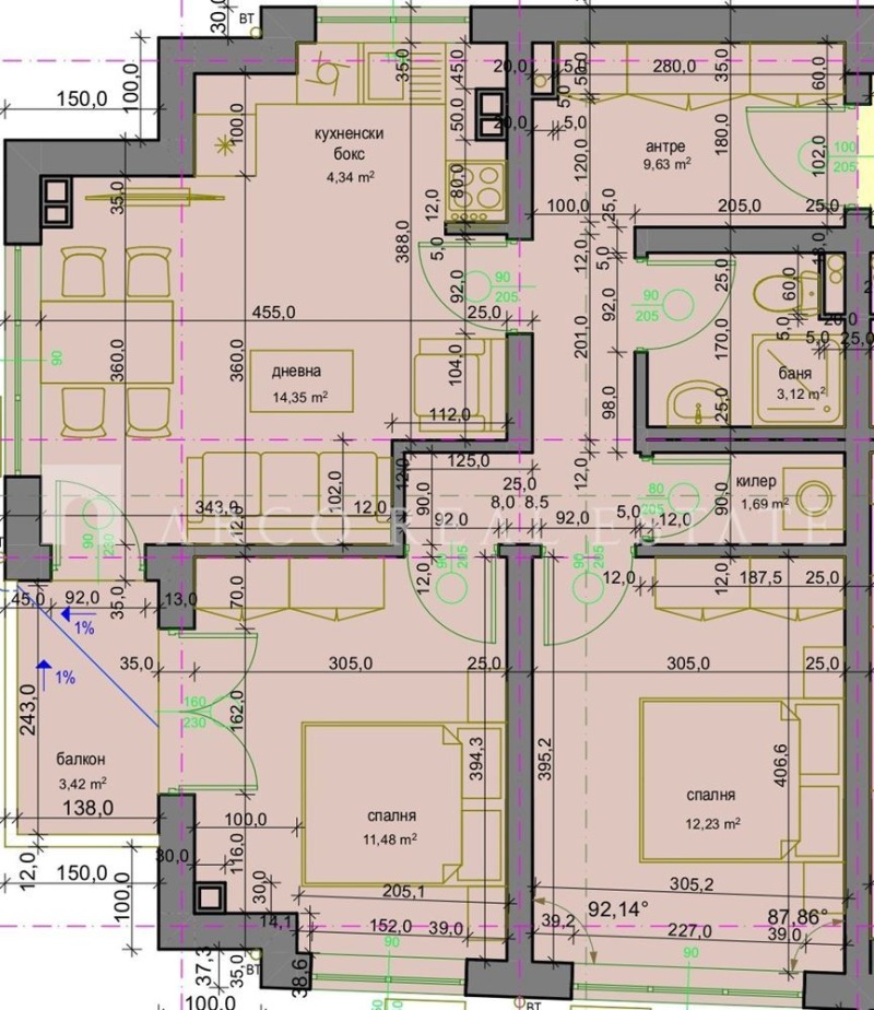 Продава  3-стаен град София , с. Казичене , 91 кв.м | 39021618 - изображение [3]