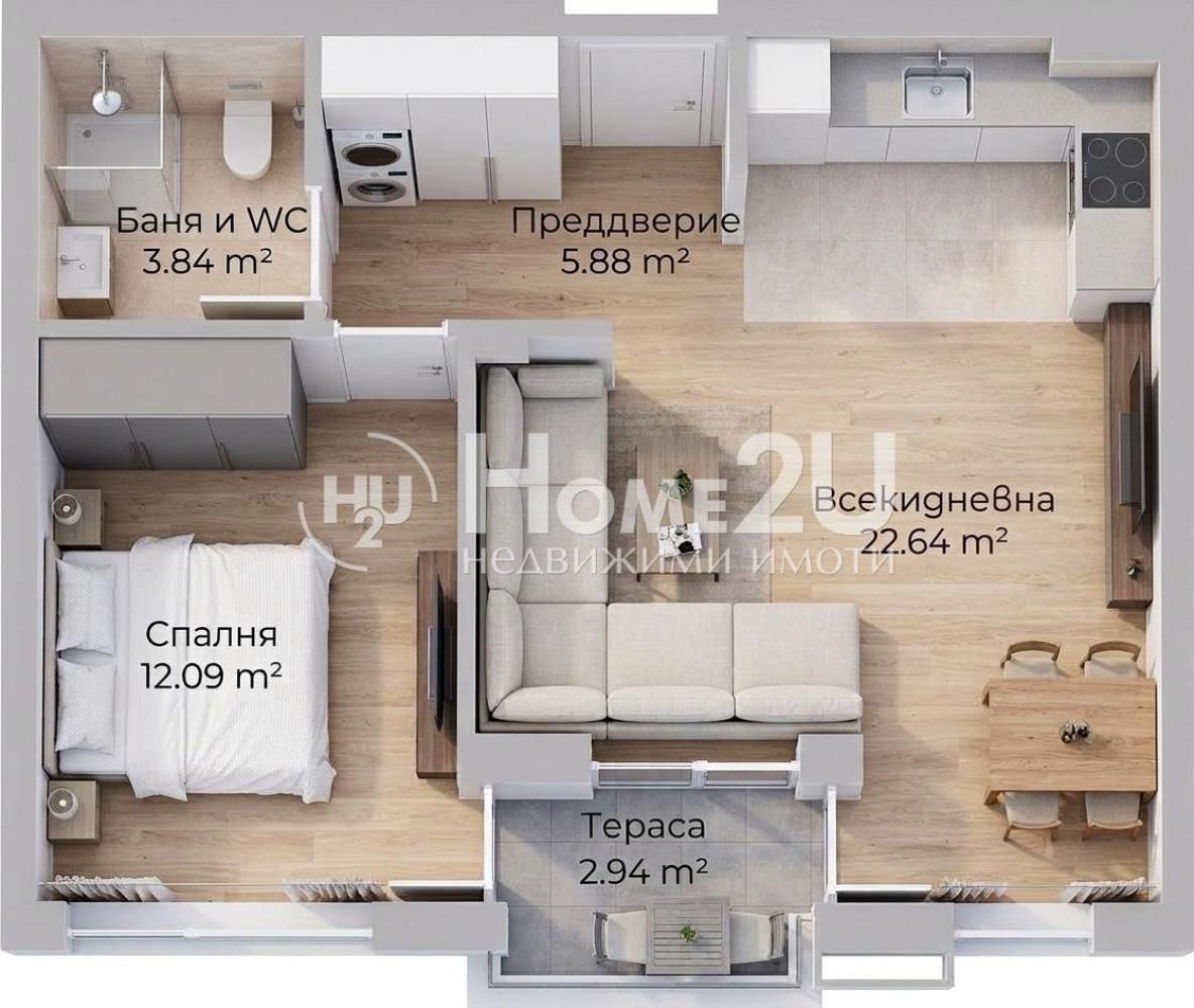 Продава 2-СТАЕН, гр. Пловдив, Христо Смирненски, снимка 2 - Апартаменти - 54201658