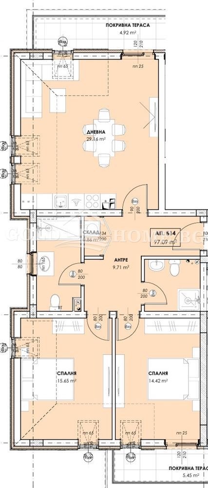 Na sprzedaż  2 sypialnie Plowdiw , Ostromila , 123 mkw | 33622440 - obraz [3]