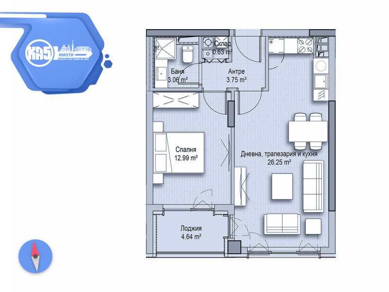 Продава  2-стаен град София , Витоша , 74 кв.м | 71282135 - изображение [2]