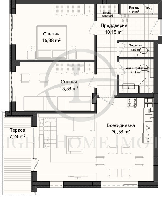 Til salgs  2 soverom Plovdiv , Gagarin , 115 kvm | 88643201 - bilde [3]