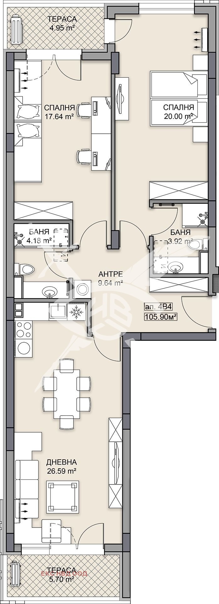 Продава  3-стаен град Пловдив , Кършияка , 124 кв.м | 37958930