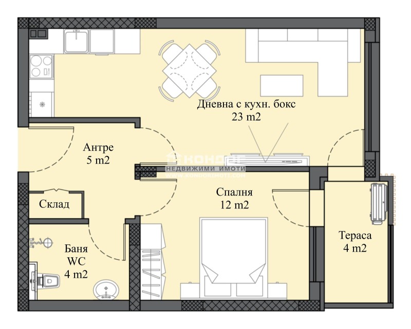 Myytävänä  1 makuuhuone Plovdiv , Vastanitšeski , 64 neliömetriä | 33401397 - kuva [9]