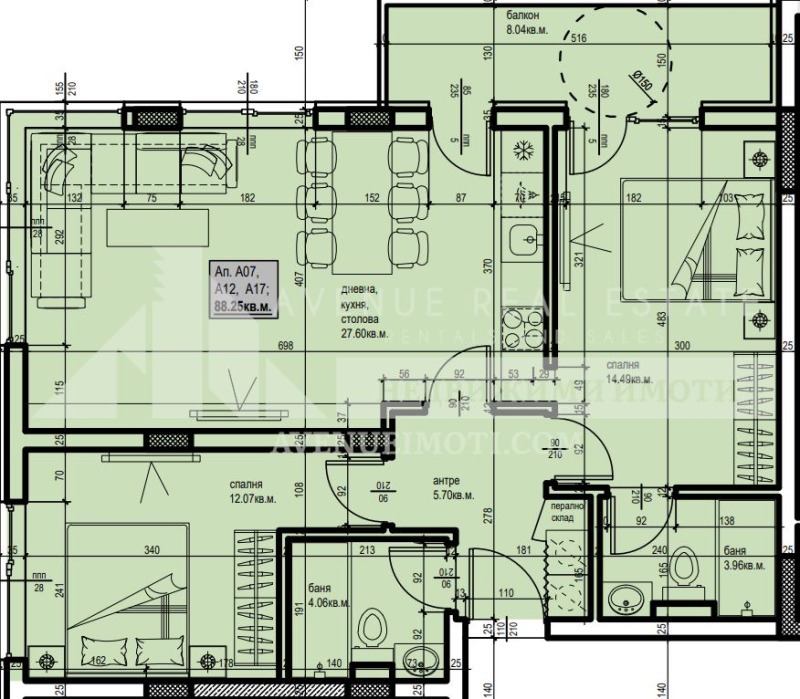 Продаја  2 спаваће собе Пловдив , Христо Смирненски , 102 м2 | 27361712 - слика [2]