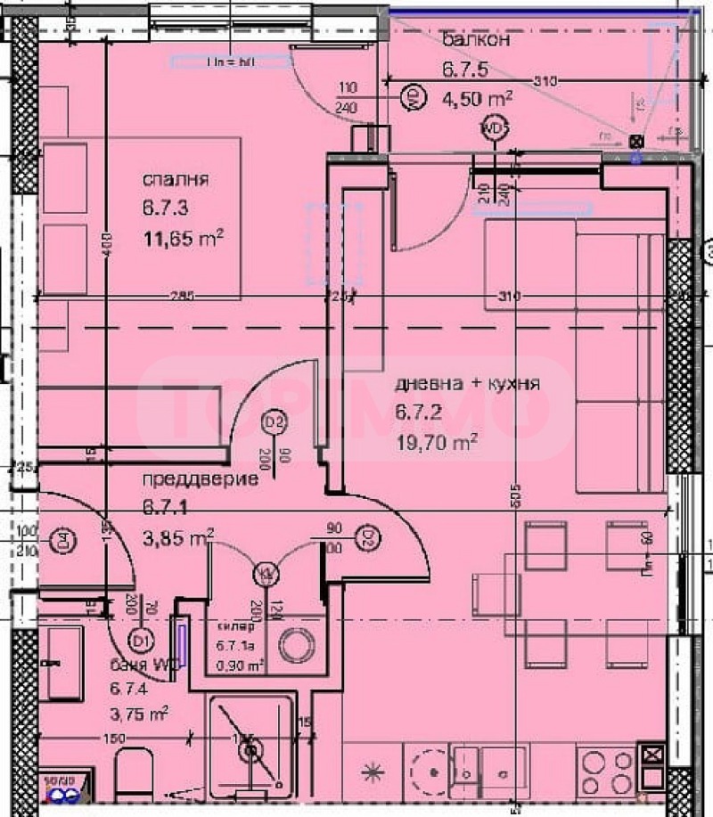 Zu verkaufen  1 Schlafzimmer Warna , Kajsiewa gradina , 62 qm | 63995656 - Bild [3]