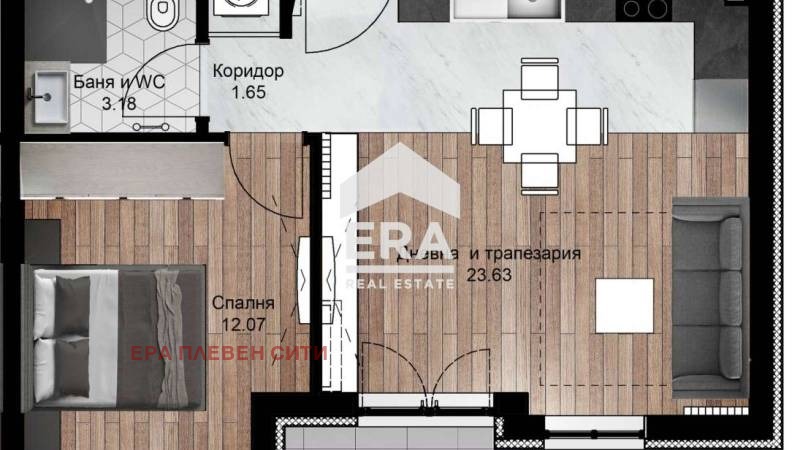 Satılık  1 yatak odası Pleven , Idealen centar , 62 metrekare | 11455385 - görüntü [2]