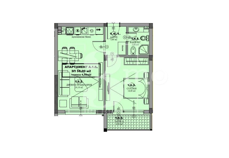 Продава  2-стаен област София , гр. Елин Пелин , 66 кв.м | 84921337 - изображение [9]