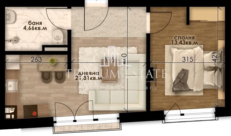 Продава 2-СТАЕН, гр. Пловдив, Остромила, снимка 3 - Апартаменти - 56410689
