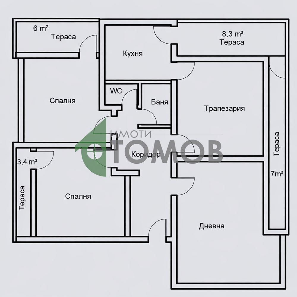Продава 4-СТАЕН, гр. Шумен, Пожарната, снимка 12 - Апартаменти - 53619619