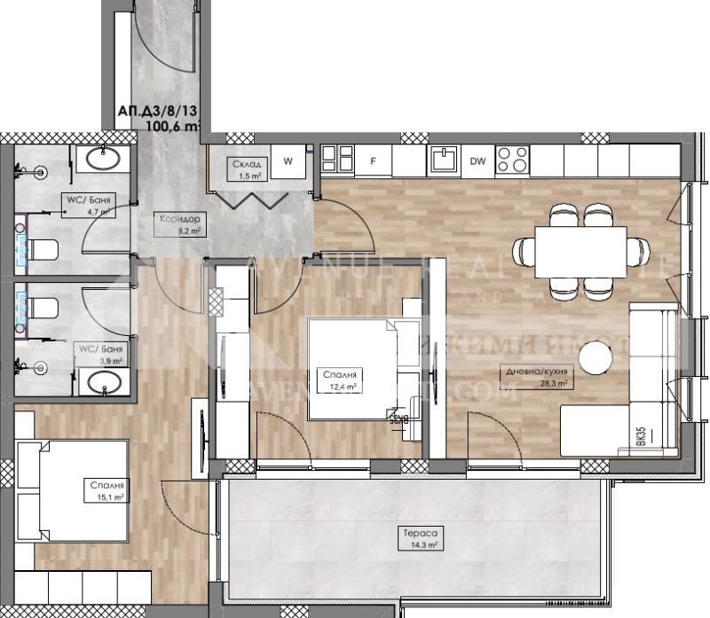 En venta  2 dormitorios Plovdiv , Karshiyaka , 114 metros cuadrados | 18750170 - imagen [5]