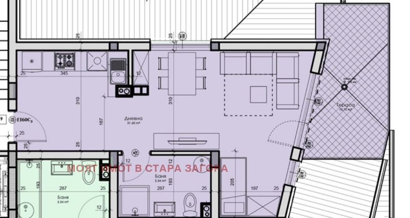 Myytävänä  Studio Stara Zagora , Železnik - tsentar , 61 neliömetriä | 90072456 - kuva [16]