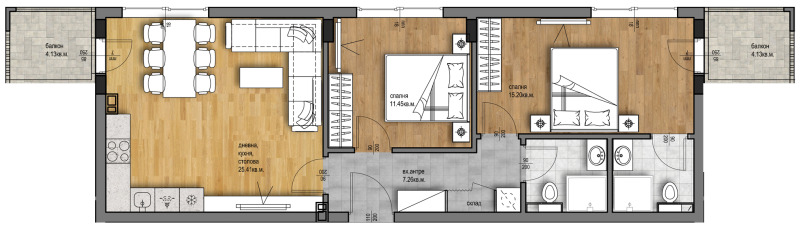 En venta  2 dormitorios Plovdiv , Jristo Smirnenski , 100 metros cuadrados | 83877239 - imagen [2]