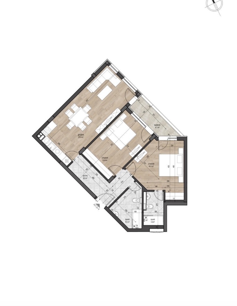 Till salu  2 sovrum Sofia , Manastirski livadi , 117 kvm | 71700156 - bild [15]