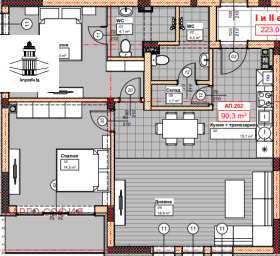 2 Schlafzimmer m-t Kambanite, Sofia 1