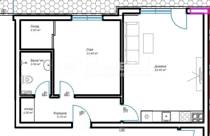 Til salg  1 soveværelse Varna , m-t Pchelina , 74 kvm | 61144115 - billede [3]