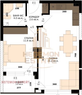 1 Schlafzimmer Kajsiewa gradina, Warna