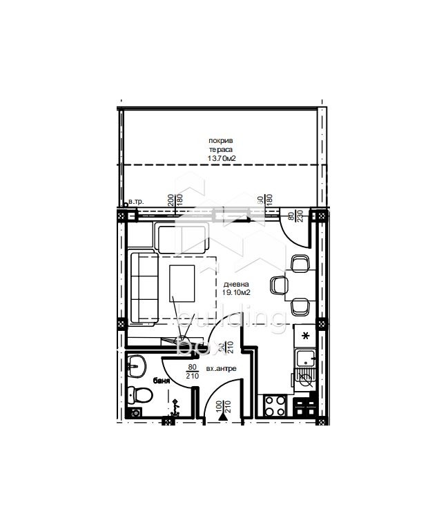 Eladó  Stúdió Plovdiv , Ostromila , 50 négyzetméter | 35772608 - kép [3]